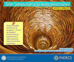 TALLER INTRODUCCIÓN A LOS TEXTOS UNIVERSITARIOS